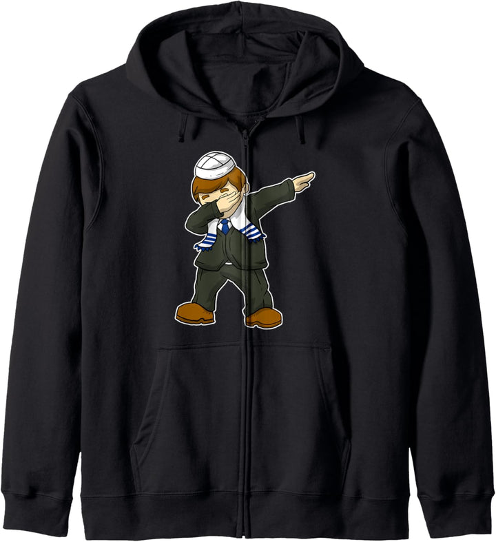 Lustige Jüdisches Bar Mitzvah Jungen Dabbing Chanukka Kapuzenjacke
