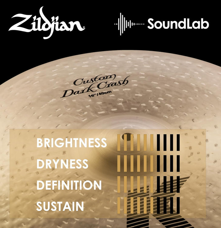Zildjian K Custom Series - 16" Dark Crash Cymbal 16 Zoll, 16 Zoll