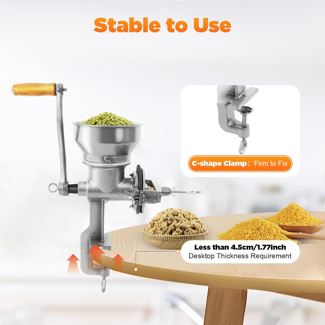 Manuelle Einstellbare Getreidemühle Gusseisen Getreidemühle Haushaltsmühle Handmühle Brecher mit Bol