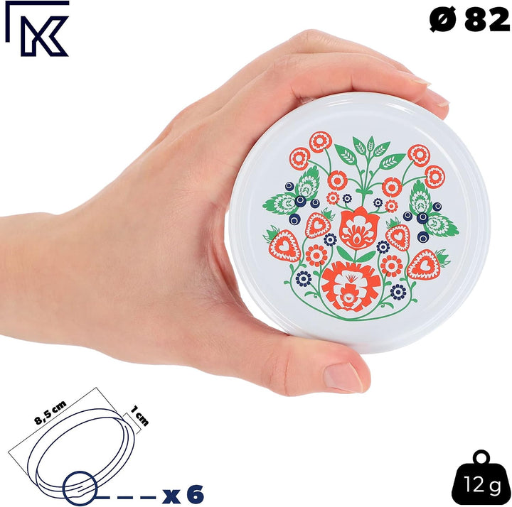 KADAX 24er Set Einmachgläser 540ml TO82 Folklore, Sturzgläser Mason Jar mit Schraubdeckel, Luftdicht