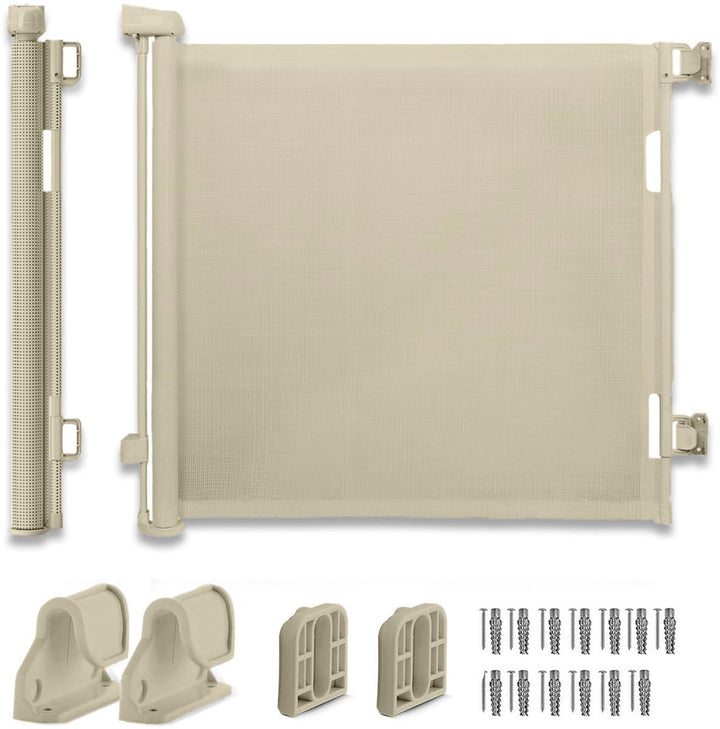 Treppenschutzgitter Ausziehbar 150cm, Türschutzgitter, Babygitter Beige Beige 150 cm, Beige 150 cm