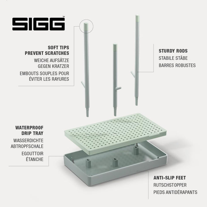 Sigg Drying Rack Elara Lagoon Flaschen Abtropfständer, Hellgrün, Drying Rack Elara Lagoon
