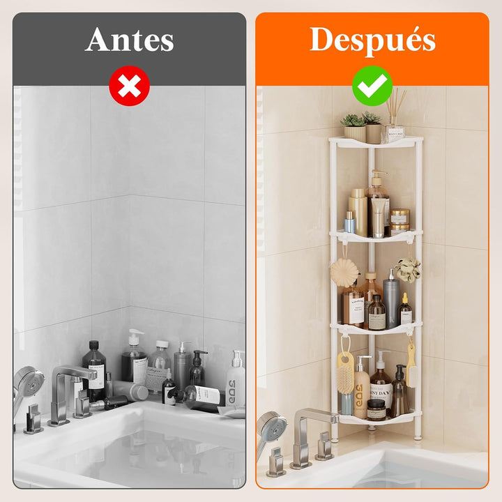 Lifewit 4 Ablagen Duschablage Stehend, Plastik Ecke Duschregal, Ablage Dusche Dusch Organizer für Ba