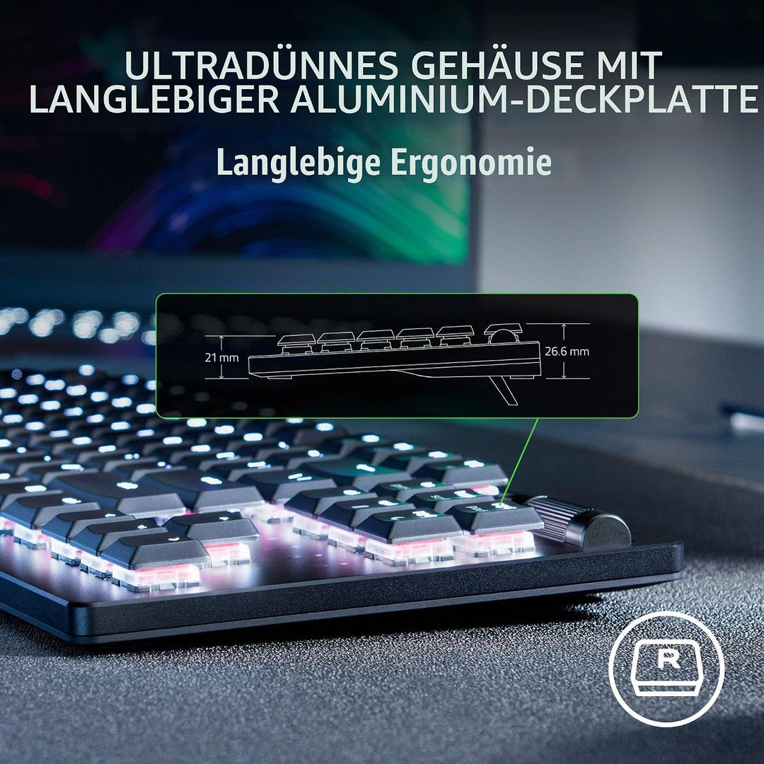 Razer DeathStalker V2 Pro Tenkeyless (Red Switch) - Kabellose Optische Low-Profile-Gaming-Tastatur (