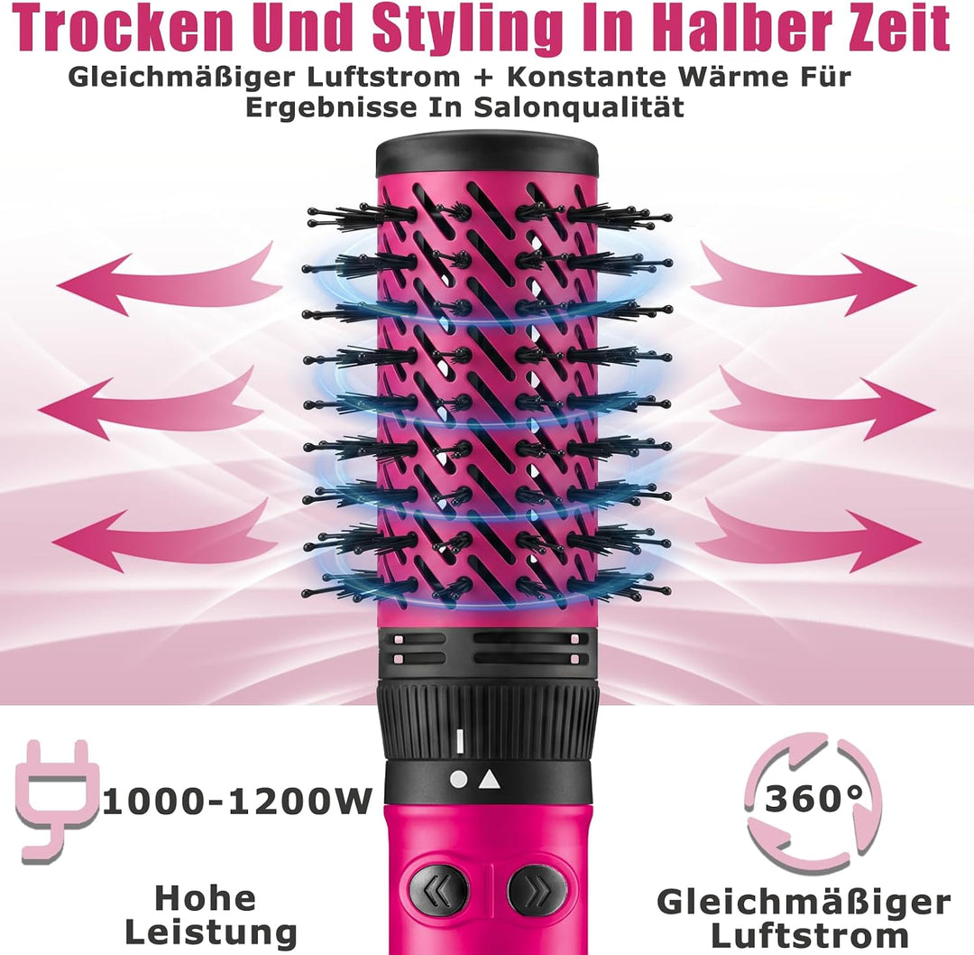 VGR 480 Rundbürste Profi 2 in 1 Föhnbürste Mit 32mm 50mm Für Salon, Rot, Rot