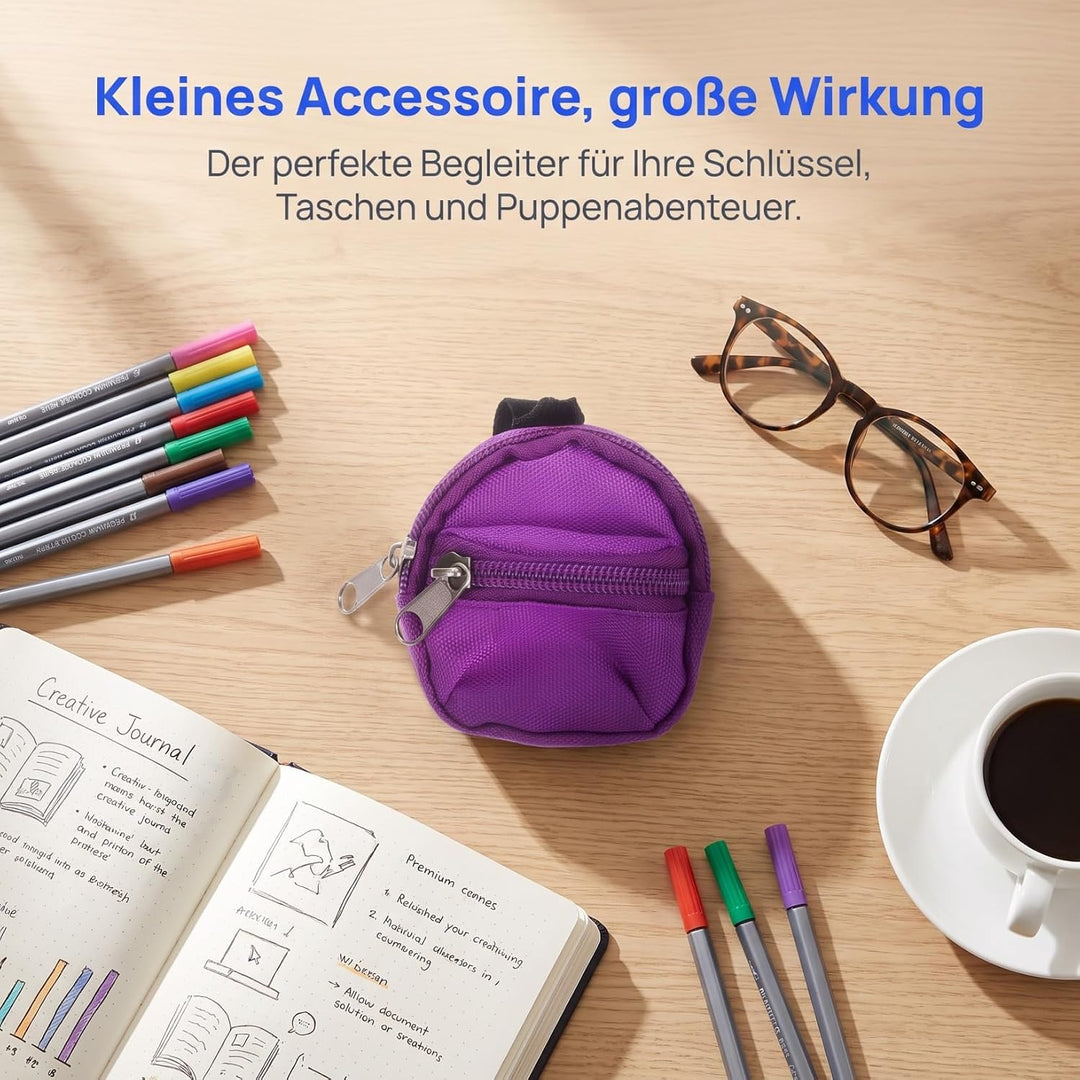 GALPADA Mini Rucksack Schlüsselanhänger Set - 10er Pack Stoff Puppenrucksack