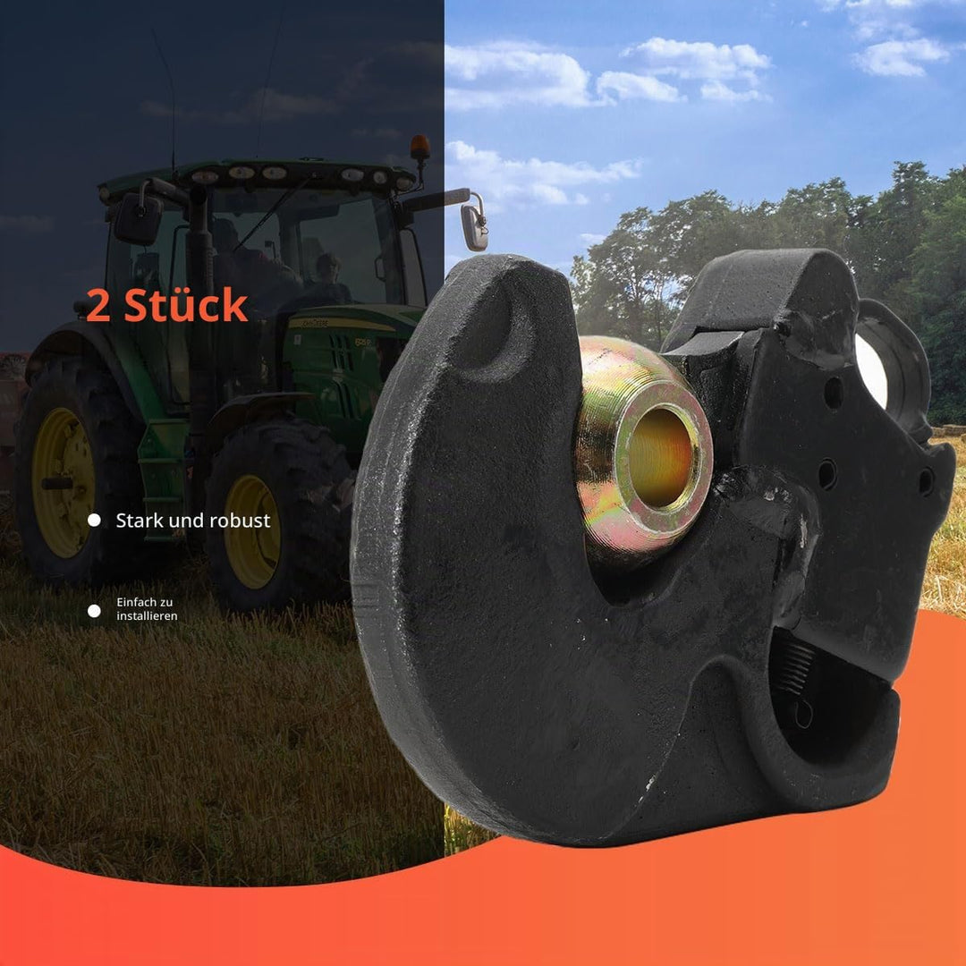 Unterlenker Fanghaken Kat.2s Schnellkuppler bis 66 KW / 90 PS 2er Set + Kugel für 60-120 PS Traktor