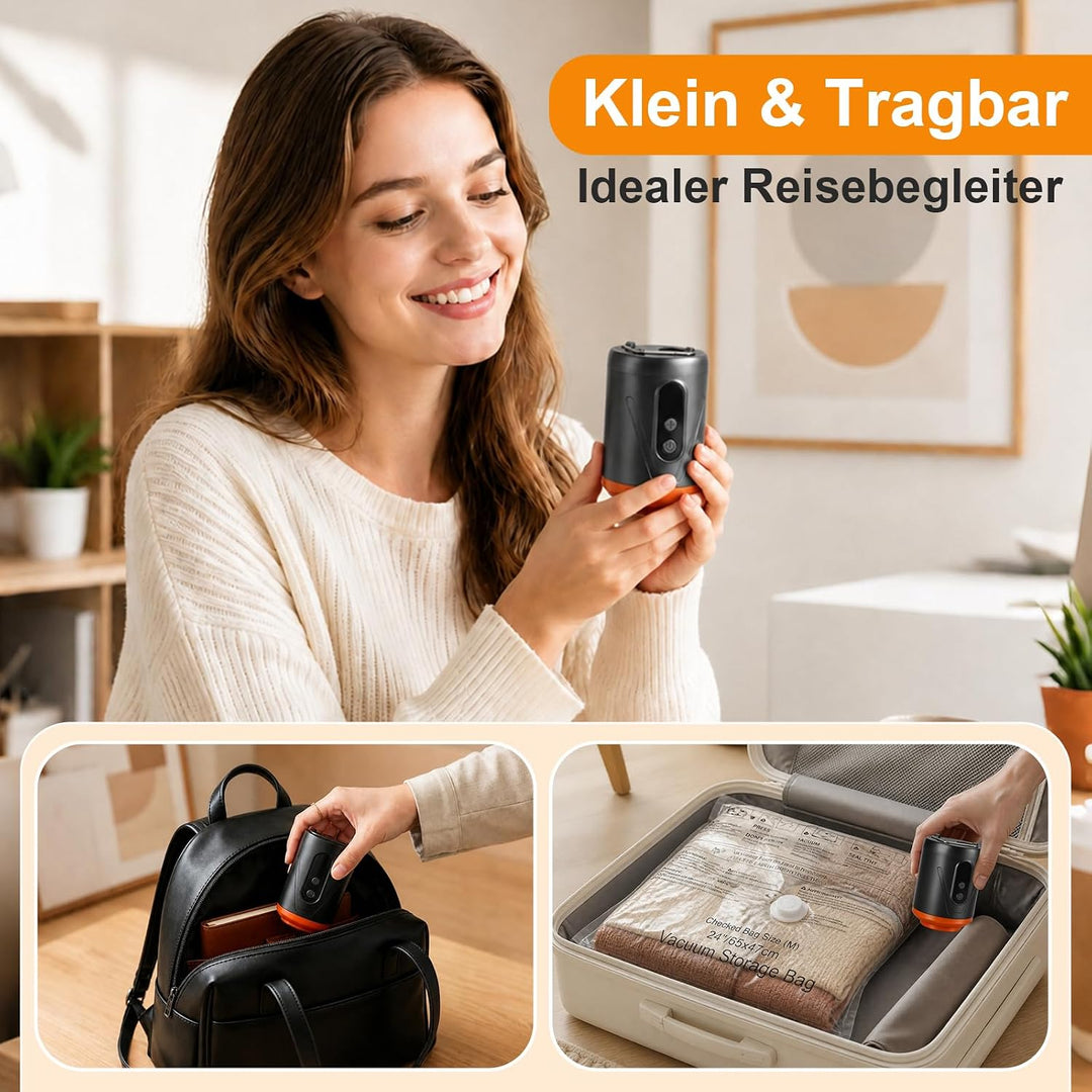 Vakuumbeutel für Kleidung mit Kabelloser Vakuumpumpe, 16 Stk Vakuumbeutel