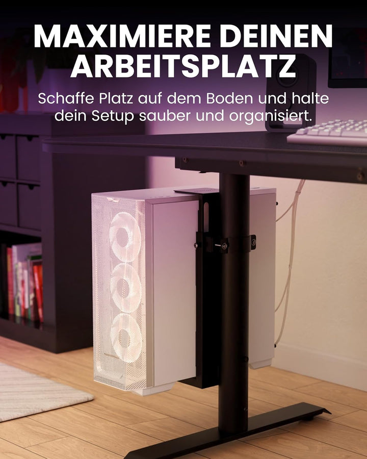 Arozzi PC Halterung Untertisch CPU Halter Schwarz Black PC Mount, Black PC Mount