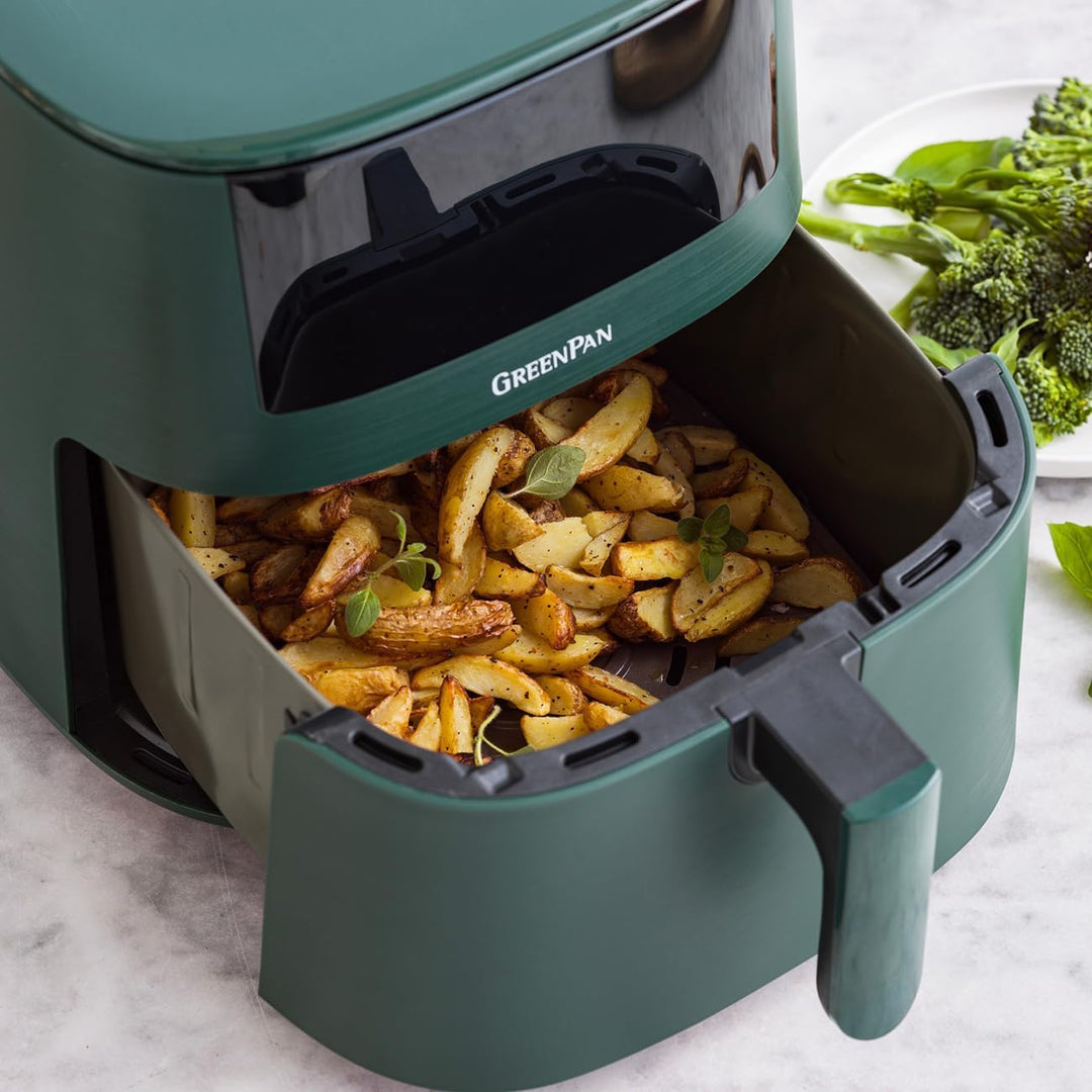 GreenPan Bistro Heissluftfritteuse, Airfryer, 7,2 Liter, 1650 Watt, LED-Touchscreen, Antihaftbeschic