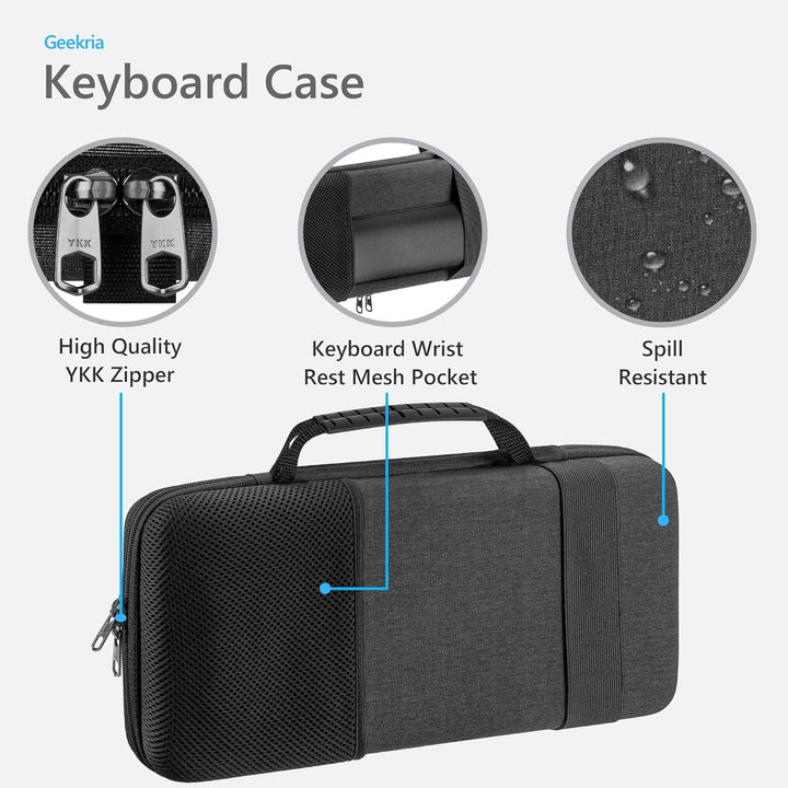 GEEKRIA 75% Tastaturhülle, Hartschalen-Reisetragetasche für mechanische Gaming-Tastatur mit 84 Taste