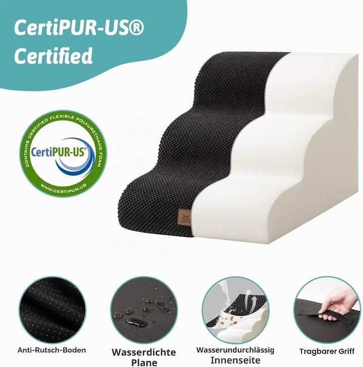 Hundetreppe für Kleine Hunde, Haustiertreppe für Couch aus Hochdichtem Schwamm, Hunde Treppe Hundera