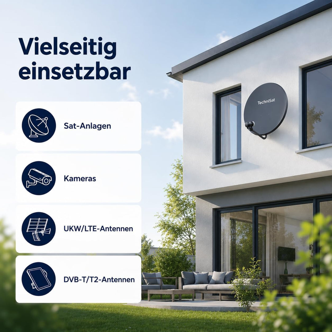 TechniSat TECHNIPLUS 45 Alu-Wandhalter mit 45 cm Wandabstand (Halter für Sat Antennen, Wandbefestigu
