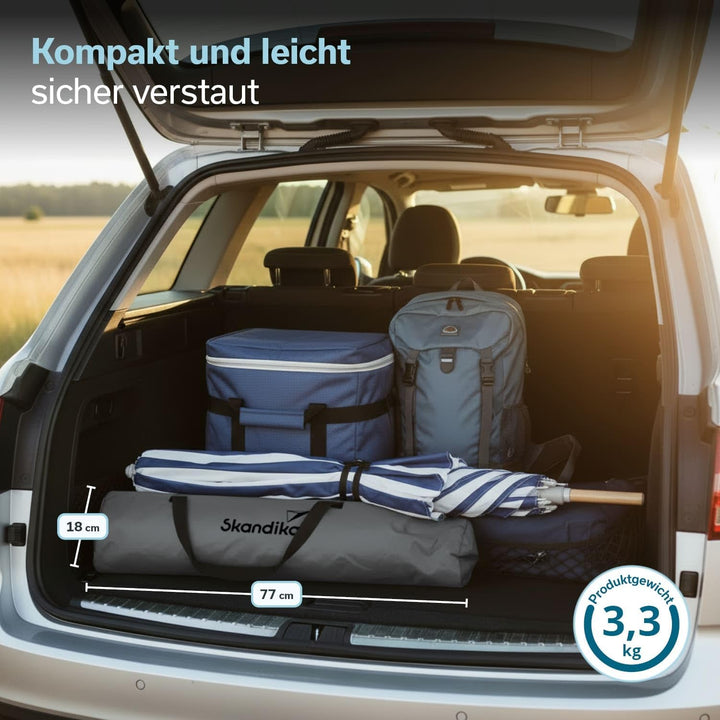 Skandika Strand Campingstuhl Beach 2er Set | Bequemer Strandstuhl mit atmungsaktivem Mesh, Getränkeh