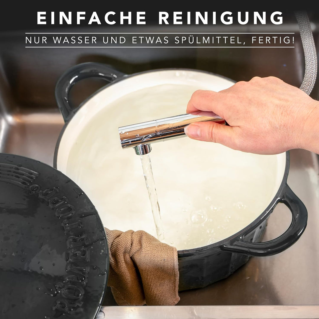 Römertopf Bräter Emaille Gusseisen Topf Schmortopf 28 cm Deckel, Anthrazit Anthrazit 28 cm, Anthrazi