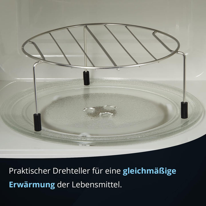 KHG Mikrowelle MW-20.1GW mit Grill 20l aus Metall in weiss, 6 Leistungsstufen und 3 Kombinationsstuf