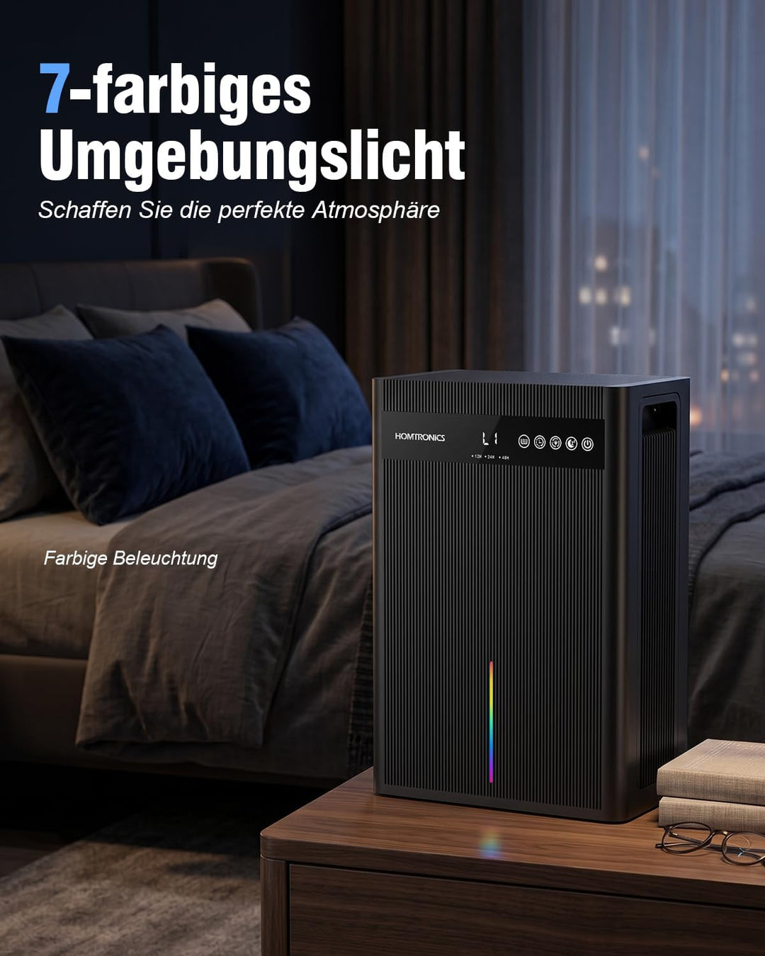 Luftentfeuchter Elektrisch 3000ML, 12-84 Stunden Timer Schwarz, Schwarz
