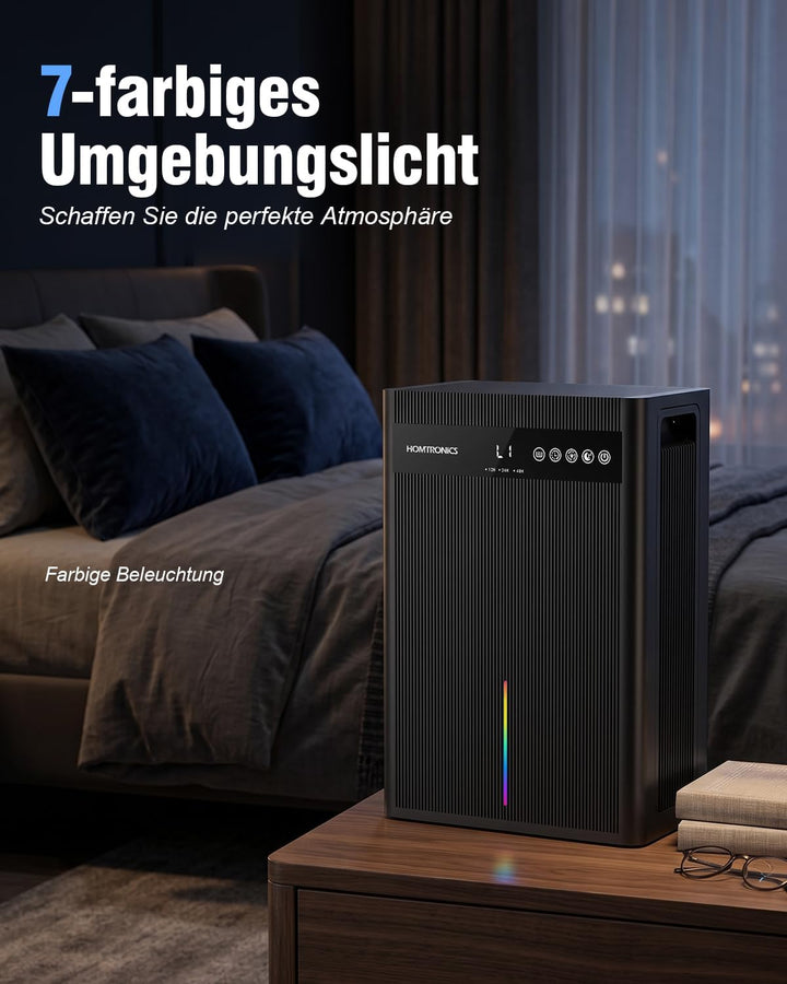 Luftentfeuchter Elektrisch 3000ML, 12-84 Stunden Timer Schwarz, Schwarz