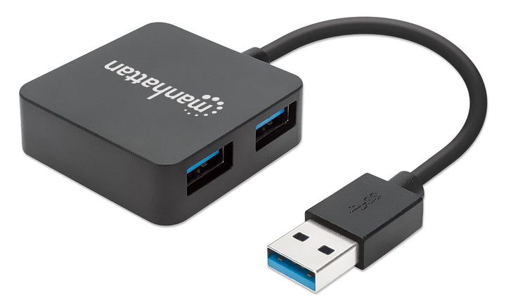 Manhattan USB 3.0 Hub (4 Ports Stromversorgung über USB) 162296 schwarz