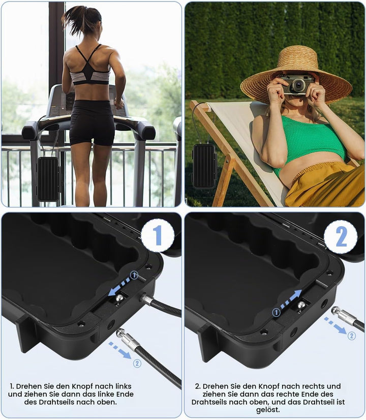 Tragbarer Tresor,[Wasserdicht] 4 Stellig Zahlencode Sicherheitsbox Outdoor Sicherheitssafe mit 6MM D