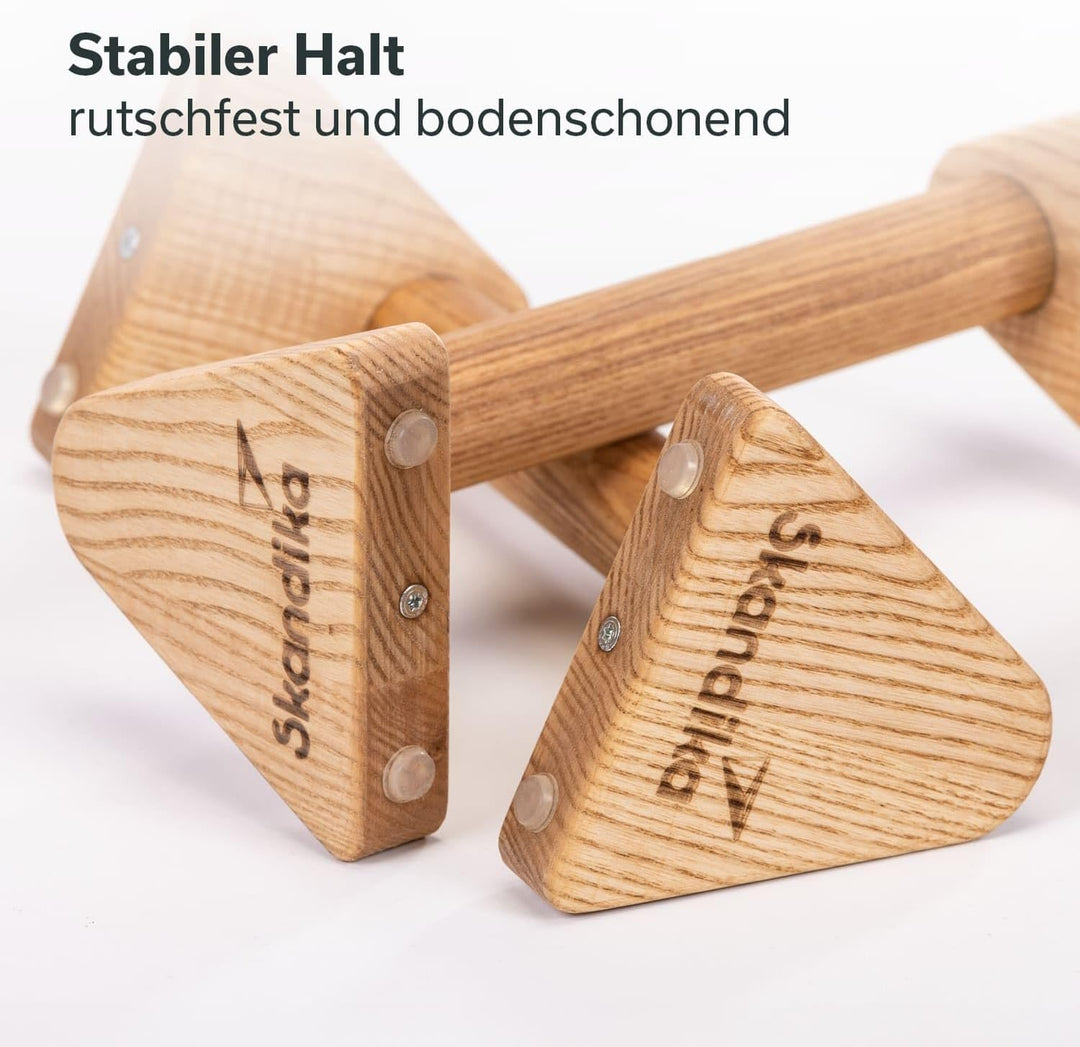 Skandika Vira Liegestützgriffe Holz | Griffe für Handstand &amp; Liegestütze made in Germany, indoor &amp; o