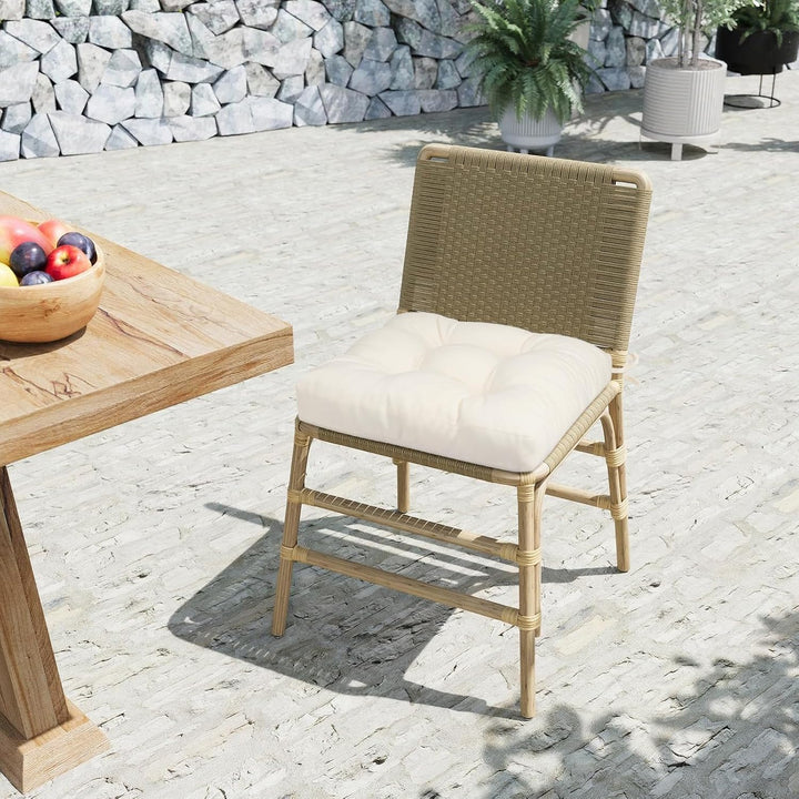 Outdoor Sitzkissen 45x45x8 cm, 2er Set, UV-beständig, Beige Beige 45 x 45 x 8 cm, Beige 45 x 45 x 8