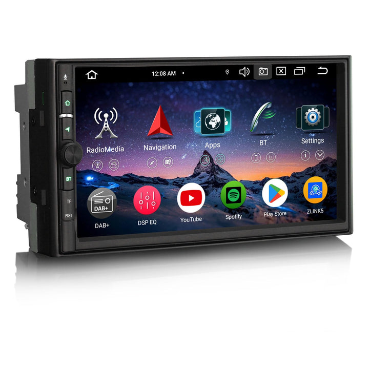 Erisin Universal 7 Zoll 8-Kern 4GB+64GB Android 14 Autoradio Doppel Din mit GPS Navigation Unterstüt