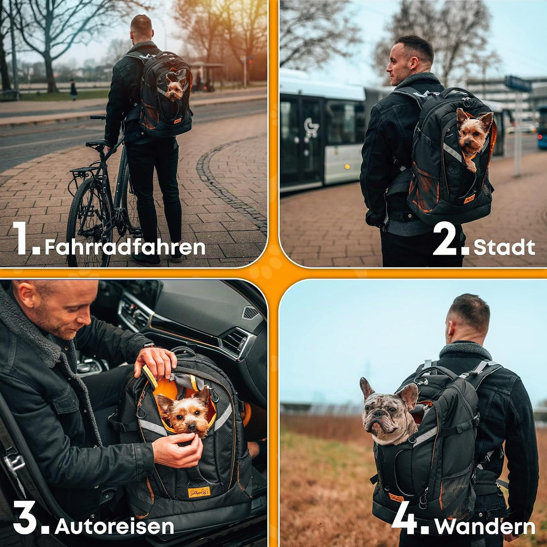 Hunderucksack bis 7kg | Rucksack für Hunde | Extrem hoher Atmungsaktiver Hunde Rucksack zum Wandern,
