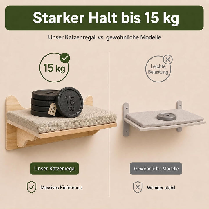 Kletterwand Katzen, Grosses Katzenregal zur Wandmontage 15*11 Inch, 15*11 Inch