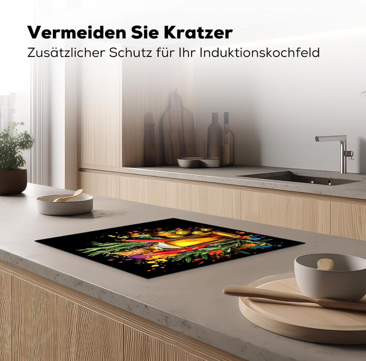 Herdabdeckplatte 59x52 cm Einteilig Ceranfeld Abdeckplatte für Induktionsschutz Ceranfeldabdeckung V
