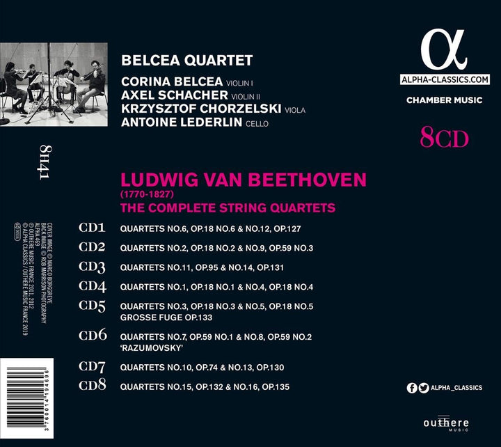 Beethoven: Die Streichquartette (GA), Audio-CD
