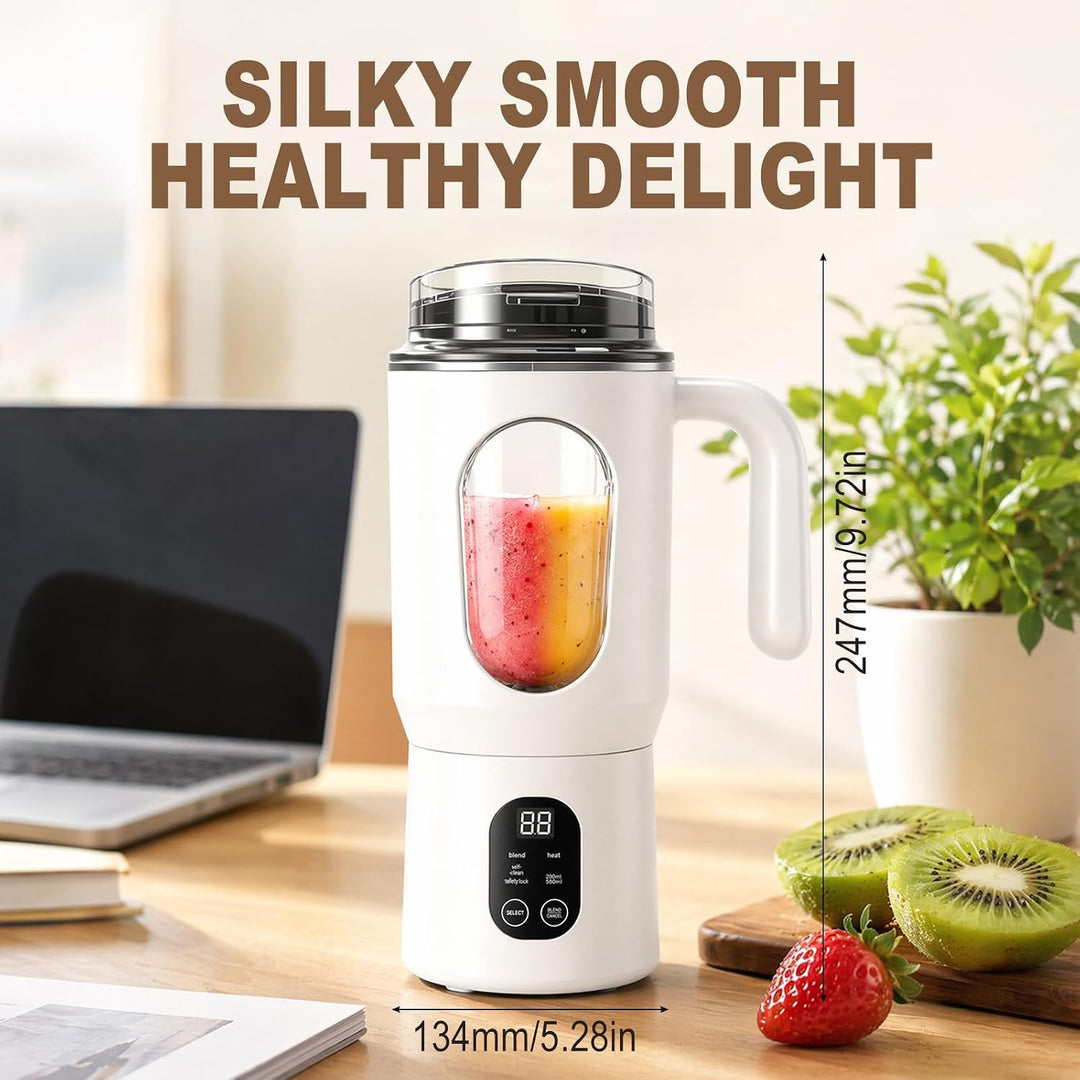 Tragbarer Mixer mit Griff, Mini-Standmixer, kleiner Entsafter, Smoothie-Maker mit Silikon Strohhalm,