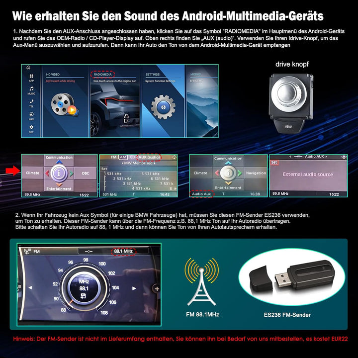 Erisin 12.3 Zoll Qualcomm 8-Kern 8GB+128GB Android 14 Autoradio mit GPS Navi für BMW 3er E90 E91 E92