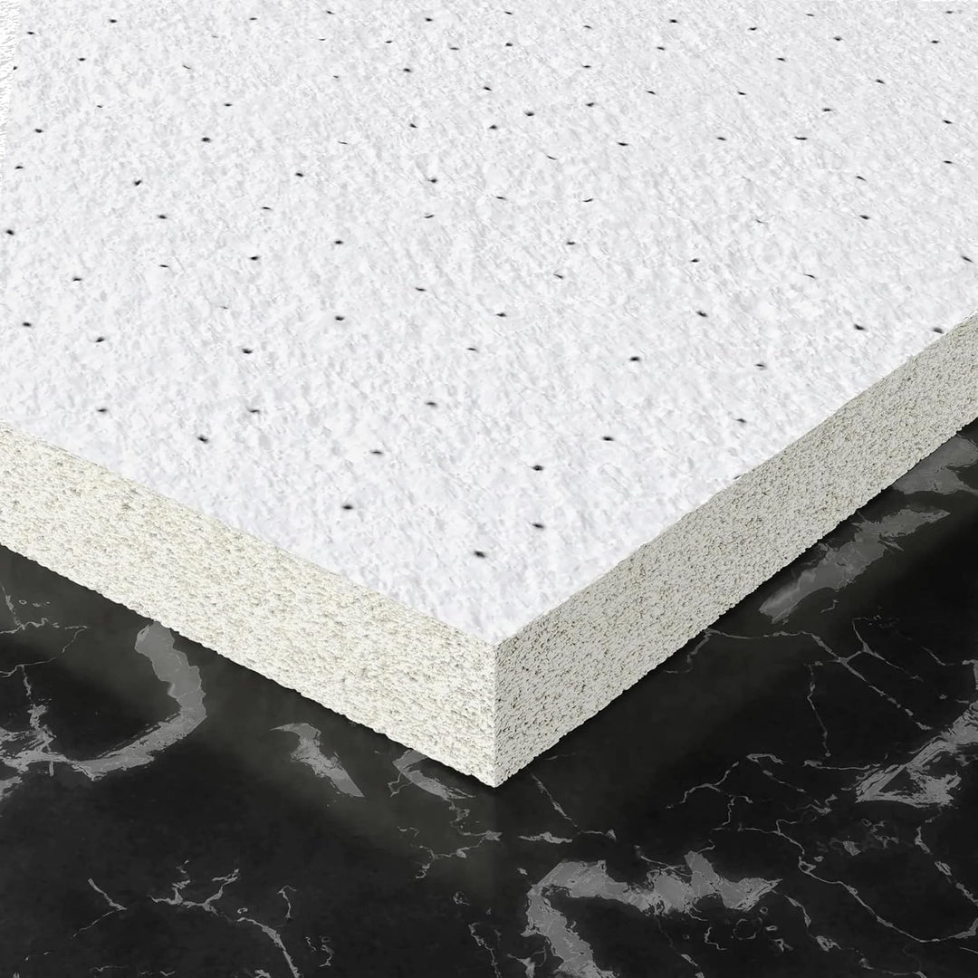 CALGARY | 10-er Set Deckenplatten | Weiss Deckenpaneele | 59,5 x 59,5 cm | Dicke:12 mm | Oberfläche: