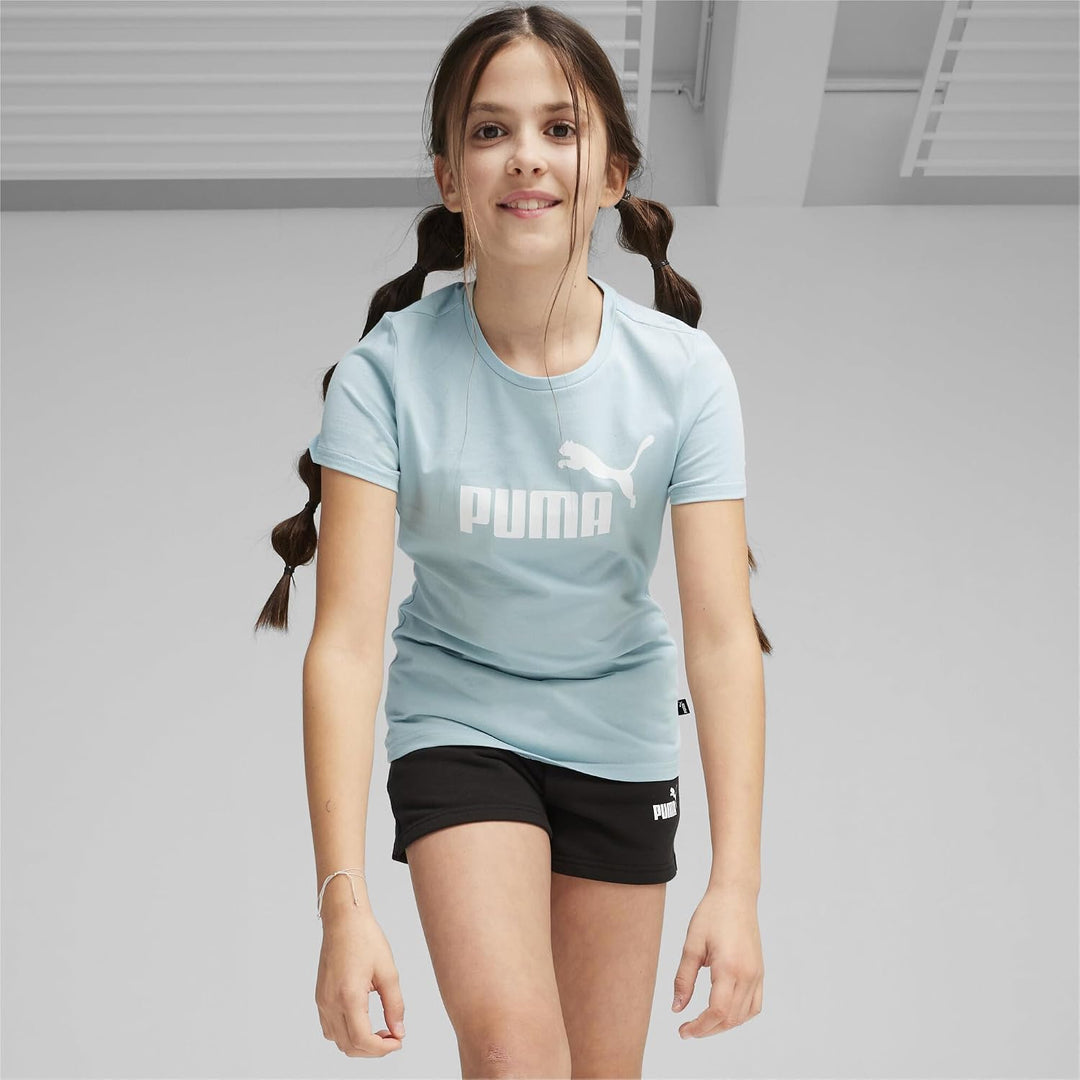 PUMA Mädchen Logo Tee &amp; Shorts Set G Trainingsanzug 128 Turquoise Surf, 128 Turquoise Surf