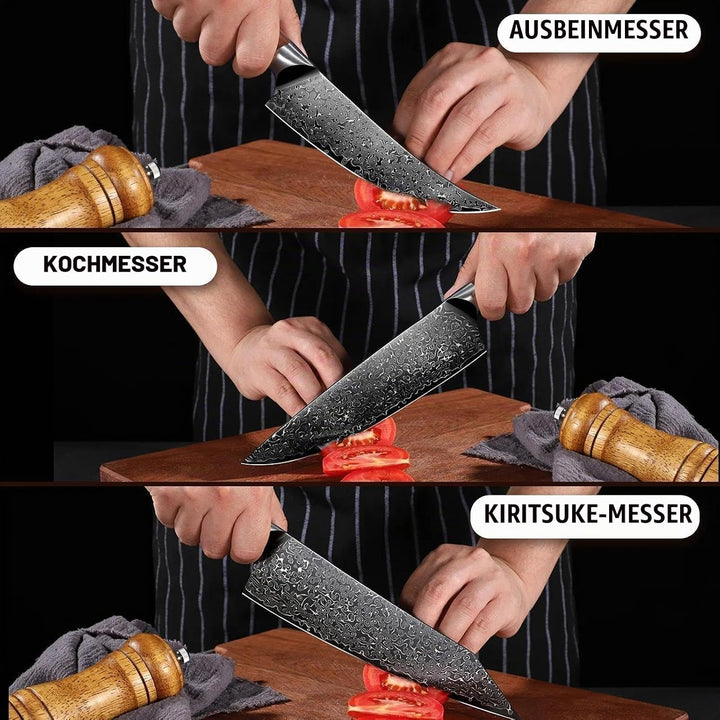 Freelander Küchenmesser Set 3-teilig Professionelle, Japanisches Kochmesser 34.1cm, 34.1cm
