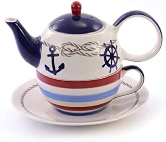 2 X NEU teemqando® Tea for one Set "Silje" Keramik, 4-teilig Kanne: 0,4 l, Tasse: 0,2 l = 2 Tea for