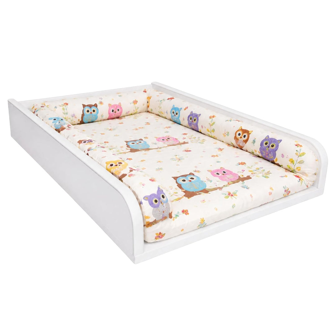 Wickeltischaufsatz, Rundseiten, Vollboden, 53,2 x 70 cm, Weiss | Wickelkommode, Wickeltisch, Wickela