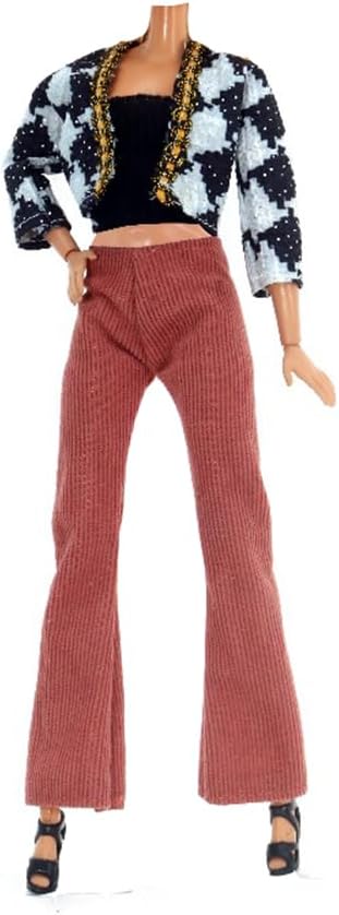 5 Sätze Puppenkleidung, Herbstkleider, Frühlingskleider, Pullover, Hose, Schuhe, Socken, Tasche für