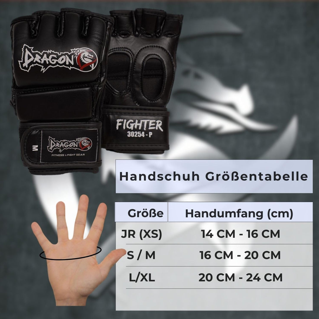 Dragon do 30254-P Fighter MMA Handschuhe Schwarz Professionelle Grappling Freefight Handschuhe für T