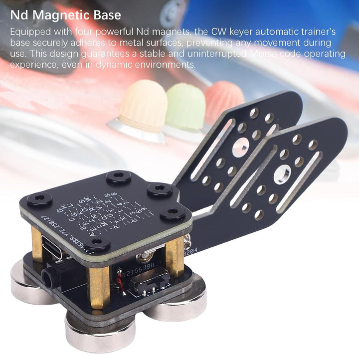 Morse Key with 3.5mm and Type-C Interface, Automatic Trainer PCB, Dual Paddle CW Keyer for CW