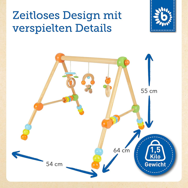 Bieco Spieltrapez höhenverstellbar | Spielbogen Baby Holz | Spielebogen Holz Baby | Spieltrapez Holz