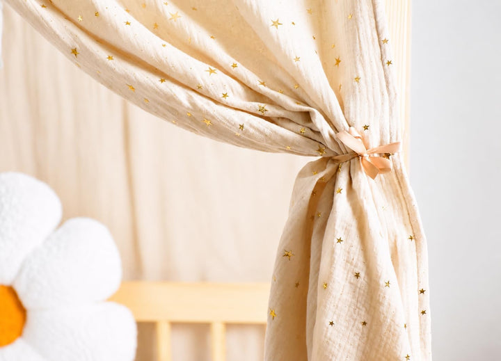 YellowNest Hausbett Himmel (2er Pack) - 100% Baumwolle - Betthimmel Hausbett aus Musselin (2er Pack)