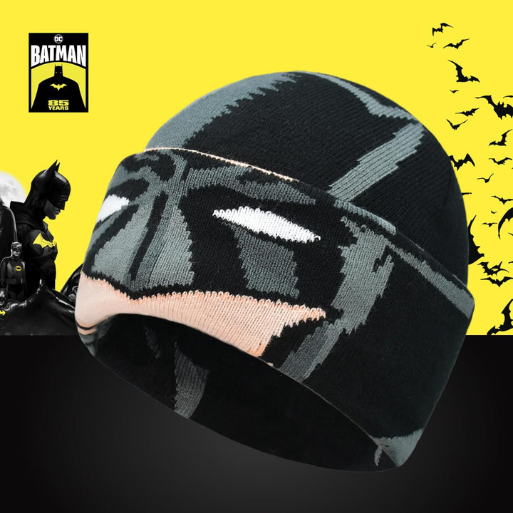Concept One Unisex-Erwachsene Dc Comics Batman Roll Down Cuff Beanie-Mtze, schwarz, Einheitsgrösse