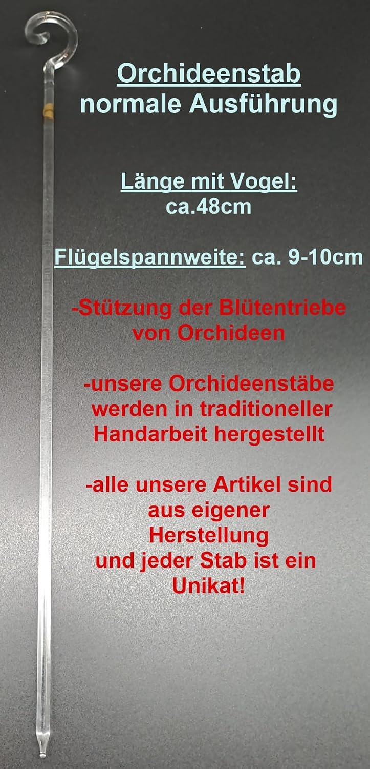 Orchideenstab Kakadu -Normale Ausführung- (weiss/gelber Kamm+Spitzen)