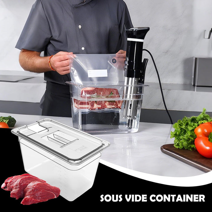 Sous-Vide-Behälter – Lebensmittelboxen mit Deckel, transparenter Aufbewahrungsbehälter, luftdichtes