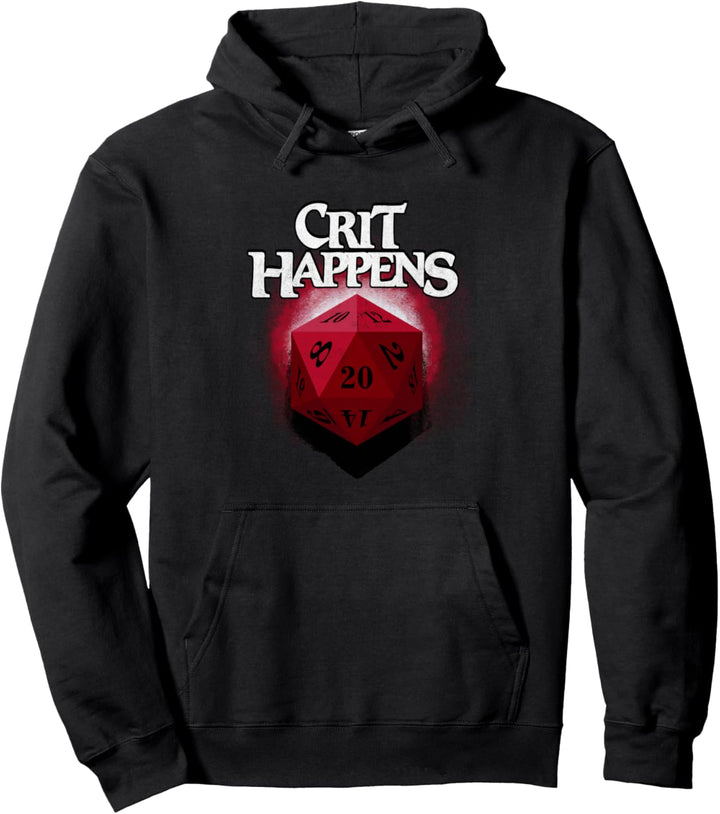 Trendy Crit Happens Twenty Sided Die Role Playing Game Pullover Hoodie