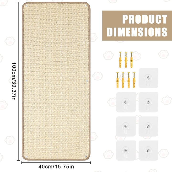 Kratzmatte Katze Sisal Teppich - 40x100 cm Selbstklebende Kratzschutzmatte Kratzschutz für Sofa Möbe