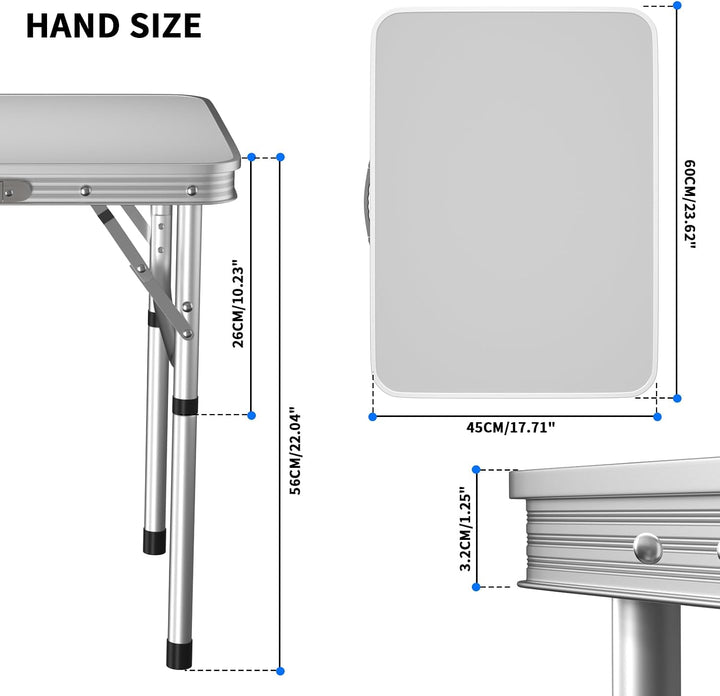 Leichtes Metall60x45cm Aussenklapptisch Arbeitsplatte - Tragbarer Camping- / Garten- / Picknicktisch