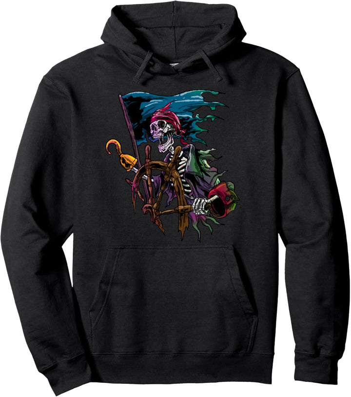 Pirate Skull Sea Thief Buccaneer Cool Sailor Man Gift Idea Pullover Hoodie